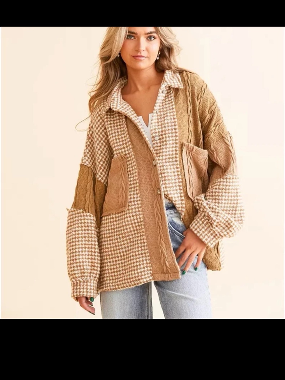 POL Pieced Gingham Jacket Size Oversized Small
Can fit up to a XL - Picture 2 of 12
